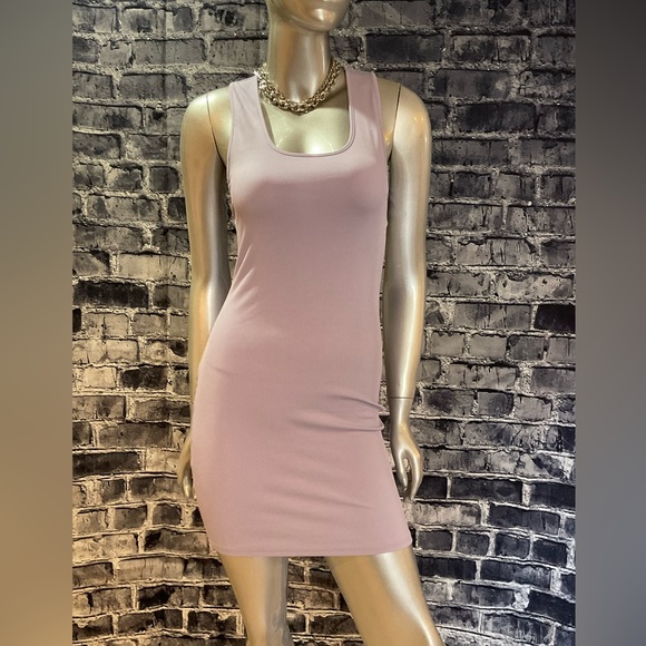 Pastel Lavender Purple Ribbed Bodycon Mini Dress - Picture 3 of 9